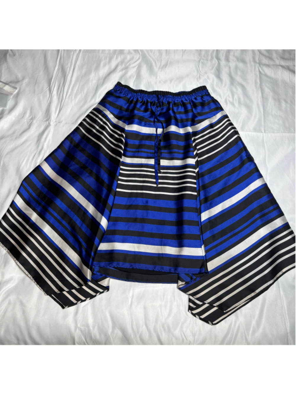 Women's Lauren Ralph Lauren Asymmetrical Skirt Size S Blue Black Striped